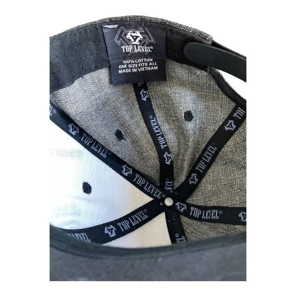 Top Level Black/Grey New York Embroidered Flat bill Cap - Picture 4 of 4